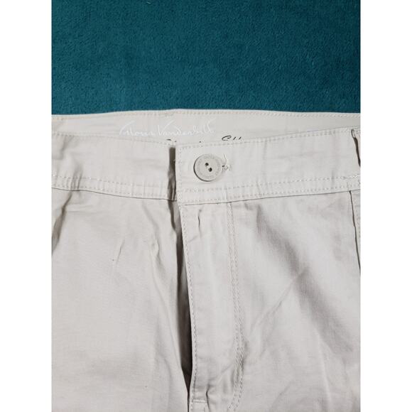 Gloria Vanderbilt Pants Size 16 W Womens Beige Stretch Capri Plus Cargo NWT - Picture 8 of 15